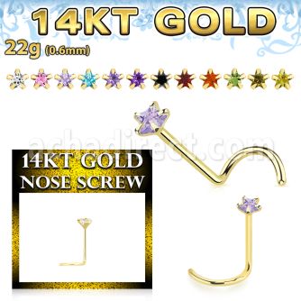 gszsm1 piercing nariz l oro 14 kts 0 6mm zirconia estrella 3mm distribuidor mayorista