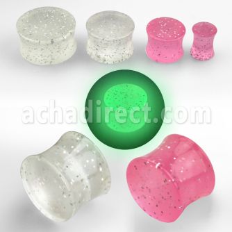 gtpg dilatacion plug acrilica doble uso plug glitter dia plug brilla oscuridad noche venta