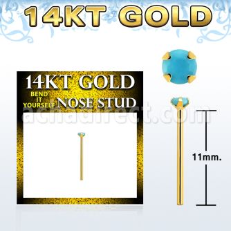gyge7 piercing nariz doblar tu mismo oro 14 kts 0 6mm turquesa 2mm distribuidor