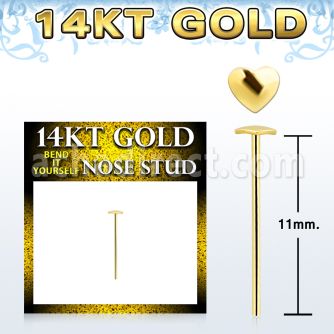 gysht piercing nariz doblar tu mismo oro 14 kts 0 6mm corazon oro liso 2 5mm mayorista