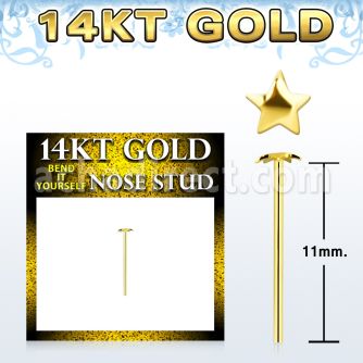 gysst piercing nariz doblar tu mismo oro 14 kts 0 6mm estrella oro liso 2 5mm distribuidor