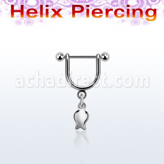 heud9 piercing helix estribo acero quirurgico barbell colgante tulipan plata mayorista