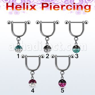 heuefr5 piercing helix estribo acero quirurgico barbell bolas 3mm 5mm multi cristal ferido colores 8mm mayorista
