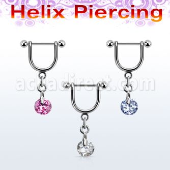 heuz1 piercing helix estribo acero quirurgico barbell bolas 3mm zirconita redonda 8mm distribuidor mayorista