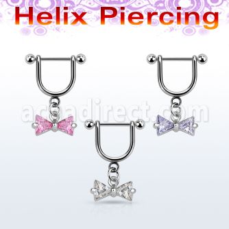 heuz3 piercing helix estribo acero quirurgico barbell bolas 3mm lazo colgado zirconita venta
