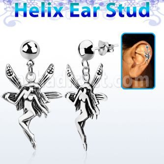 hexvd12 piercing helix plata esterlina lisa hada plata 925 eja al por mayor