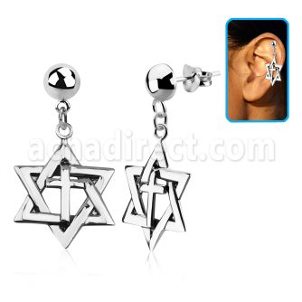 hexvd7 piercing helix plata esterlina lisa estrella david cruz plata 925 eja distribuidor mayorista