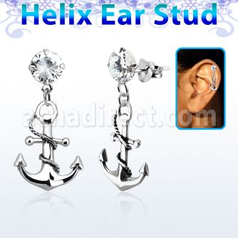hexzd18 piercing helix plata esterlina 925 zirconia 6mm ancla cuerda eja distribuidor mayorista