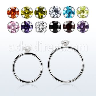 hpz2m aro continuo nariz plata 925 0 6mm zirconia redonda 2mm al por mayor