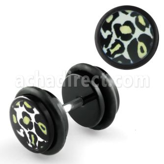 ilagr4 plug falso acrilico negro logo leopardo las nieves extra anillos goma 8mm distribuidor