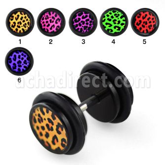 ilagr8 plug falso acrilico negro logo leopardo impreso extra anillos goma 8mm al por mayor