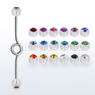 inbajb5 barbell industrial loop acero quirurgico bolas bioflexibles 5mm cristal bisel distribuidor