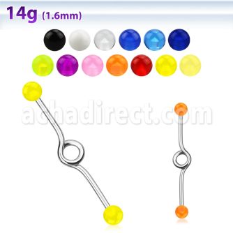 inbvb5 barbell industrial loop con aro acero 316l bolas uv 5mm distribuidor mayorista
