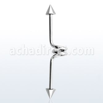 inccn5 barbell industrial espiral acero quirurgico conos 5mm mayorista