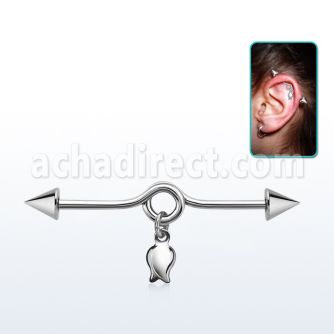 incnd10 barbell industrial loop acero 316l colgante tulipan plata venta
