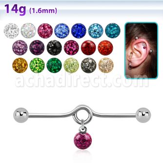 indd6 barbell industrial loop acero 316l conos 5mm bolas multi cristal ferido 5mm s al por mayor