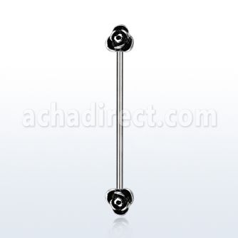 indsh24 barbell industrial acero quirurgico rosas detalles negros distribuidor mayorista