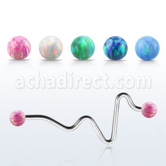 ineop5 barbell industrial corazon acero quirurgico bolas opalo 5mm distribuidor