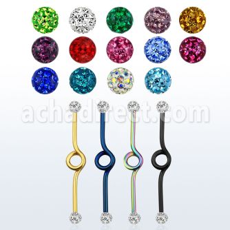 intbfr5 barbell industrial loop acero 316l anodizado bolas multi cristal ferido 5mm distribuidor mayorista