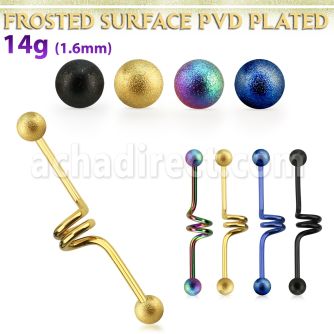 intcfo5 barbell industrial espiral acero 316l anodizado bolas acero esmerilado 5mm al por mayor
