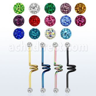 intcfr5 barbell industrial espiral acero 316l anodizado bolas multi cristal ferido 5mm distribuidor