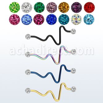 intefr5 barbell industrial corazon acero 316l anodizado bolas multi cristal ferido 5mm distribuidor