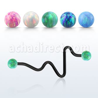 inteop5 barbell industrial corazon acero 316l anodizado bolas opalo 5mm venta