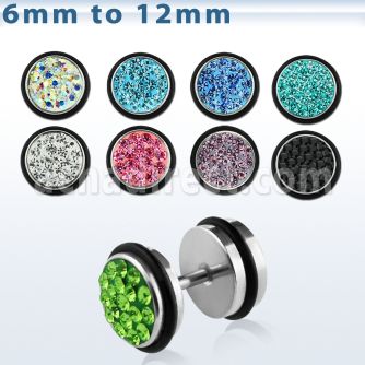 iprfc plug falso acero quirurgico multi cristal ferido anillos goma mayorista