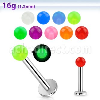 lbglb3 labret acero quirurgico bola acrilica brilla oscuridad 3mm 8mm distribuidor mayorista