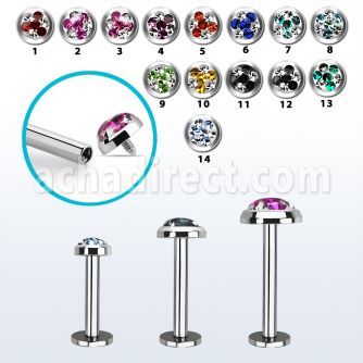 lbifrd labret acero quirurgico rosca interna multi cristal ferido triple estrella distribuidor