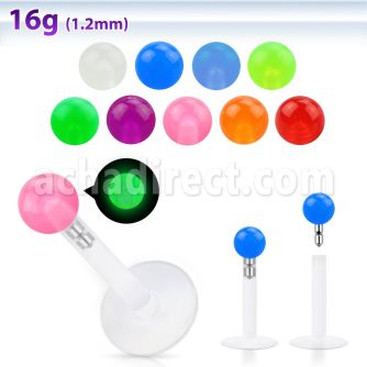 lbiglb3 labret bio flexible transparente acero 316l presion bola brilla oscuridad 3mm venta