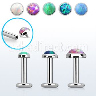 lbio labret acero quirurgico rosca interna opalo 3mm 5mm piercing tragus triple distribuidor