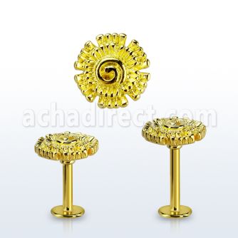 lbtfw3 labret acero 316l anodizado dorado flor lisa la esta oro mayorista