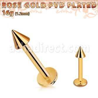 lbttcn3 labret acero quirurgico pvd oro rosa cono 3mm distribuidor mayorista