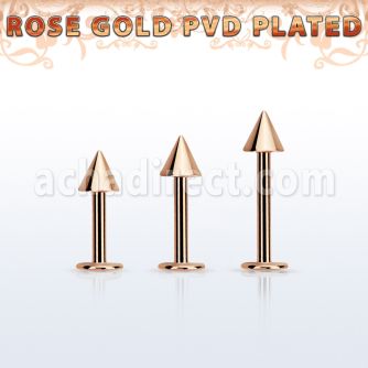 lbttcn5s labret acero 316l pvd oro rosa cono 5mm al por mayor