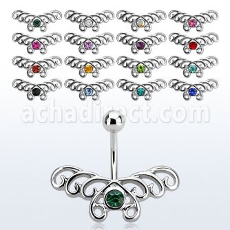 mcd493 piercing ombligo acero quirurgico corazon mariposa alambre distribuidor