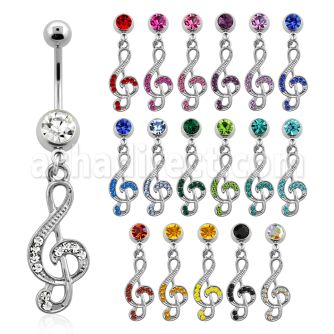 mcd576 piercing ombligo acero quirurgico nota musical 10mm distribuidor