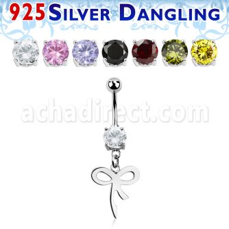 mcdvd27 piercing ombligo acero 316l zirconia 8mm redonda colgante lazo hecho plata 925 al por mayor