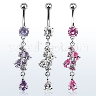 mcdz312 piercing ombligo acero quirurgico zirconia 8mm zirconia pera 10mm distribuidor