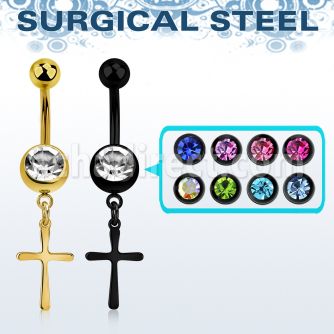 mdk757 piercing ombligo acero 316l pvd bola 5mm bola lisa bola 8mm joya bisel colgante liso cruz simple mayorista
