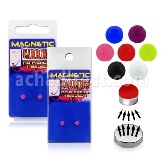 mger15 aro oreja falso acrilico uv 3mm base magnetica color plateado 5mm 1 pieza venta