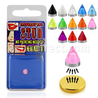 mgvcn5 piercing magnetico cono acrilico uv 5mm base magnetica color dorado 8mm 1 pieza distribuidor