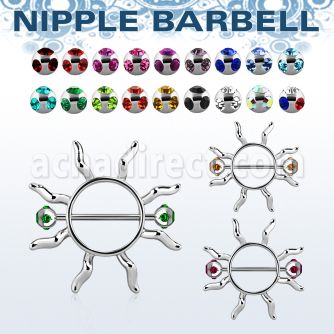 mjnp104 pezonera sol estilo janet jackson barbell acero quirurgico bolas multi joya 5mm distribuidor mayorista