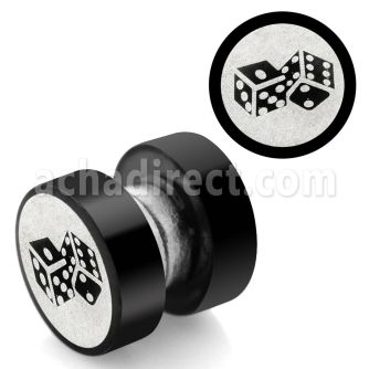 mpls8 plug falso magnetico acero 316l anodizado negro logo dados rayado laser 8mm distribuidor