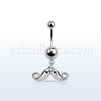 msd519 piercing ombligo acero quirurgico bolas acero liso 5 8mm bigote feliz colgado distribuidor mayorista