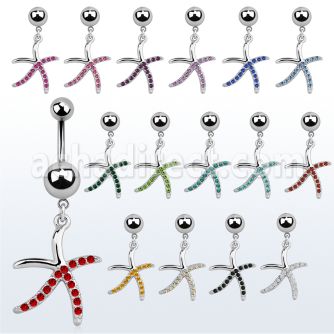 msd643 piercing ombligo acero quirurgico bola acero liso 5 8mm estrella mar 10mm mayorista