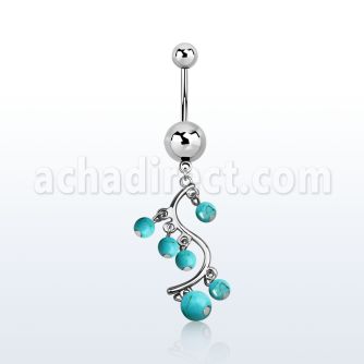 msd695 piercing ombligo acero quirurgico bolas acero liso 5 8mm vid falsas bolsas turquesa 10mm mayorista