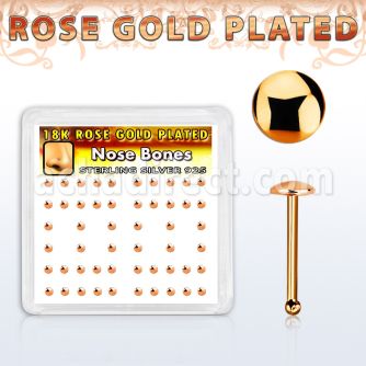 nbmx3rs caja display 52 piercing nariz hueso plata 925 0 6mm oro rosa redonda 2mm distribuidor