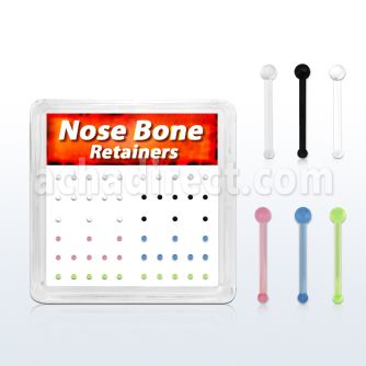 nbrtabx caja 52 retainer piercing nariz hueso acrilico flexible 0 6mm bola 1 5mm distribuidor