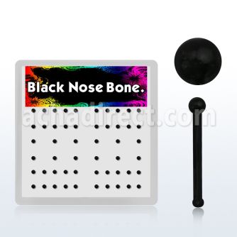 nbrtkbx caja retainer piercing nariz hueso acrilico flexible negro 0 6mm bola 1 5mm mayorista